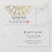 Loyalitätskarte Gold Blütenweißes Lederhaar Makeup Treuekarte (Vorne/Hinten)