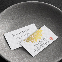 Loyalitätskarte Gold Blütenweißes Lederhaar Makeup Treuekarte