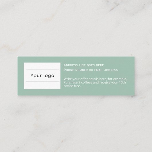 Loyalitätskarte, sauber und einfach, sage grün treuekarte (Rückseite)