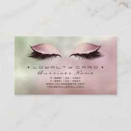 Loyalitätskarte Schönheitssalon Makeup Rose Grün Treuekarte