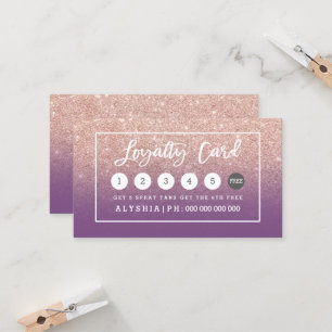 Loyalitätskarten-Rosen-Goldtypographie lila Treuekarte