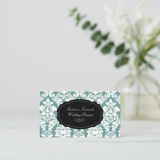 Loyalitätskarten von PixDezines/vielailles Damask Treuekarte (Stehend Vorderseite)