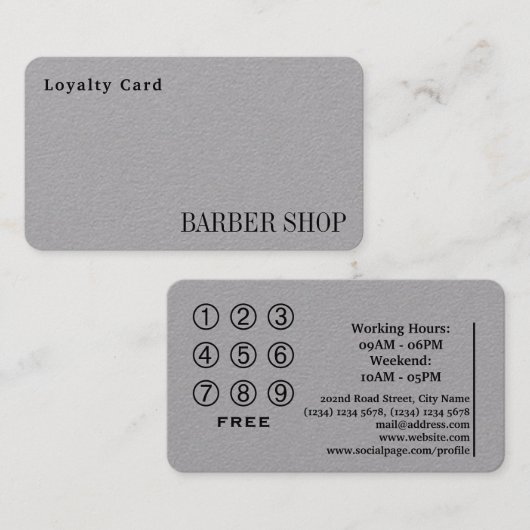 LoyalitätsLochkartenanlagesalon Treuekarte (Vorne/Hinten)