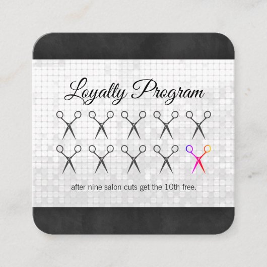 Loyalitätsprogramm / Sequin / Stylist-Schiefer Treuekarte (Vorderseite)