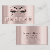 Loyality Card 6 Makeup Eyebrow Eyes Lashes Rose Visitenkarte (Vorne/Hinten)