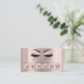 Loyality Card 6 Makeup Eyebrow Eyes Lashes Rose Visitenkarte (Stehend Vorderseite)