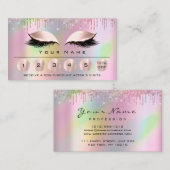 Loyaliy 6 Makeup Esthetician Eyelash Rose Holograp Visitenkarte (Vorne/Hinten)
