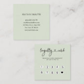 Loyalty 10 Nails Lashes Business Card Quadratische Quadratische Visitenkarte (Vorne/Hinten)