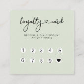 Loyalty 10 Nails Lashes Business Card Quadratische Quadratische Visitenkarte (Rückseite)