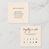 Loyalty 10 Nails Lashes Business Card Quadratische Quadratische Visitenkarte (Vorne/Hinten)