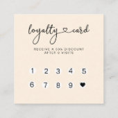 Loyalty 10 Nails Lashes Business Card Quadratische Quadratische Visitenkarte (Rückseite)