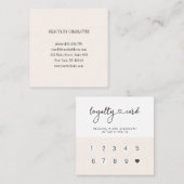 Loyalty 10 Nails Lashes Business Card Quadratische Visitenkarte (Vorne/Hinten)