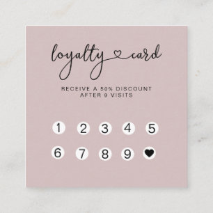 Loyalty 10 Nails Lashes Business Card Quadratische Visitenkarte