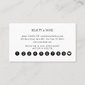 Loyalty 10 Nails Lashes Business Card Visitenkarte (Rückseite)