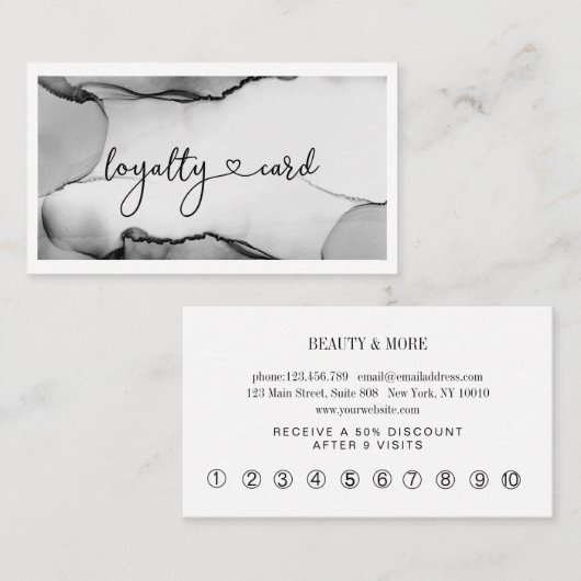 Loyalty 10 Nails Lashes Business Card Visitenkarte (Vorne/Hinten)