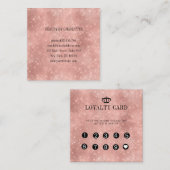 Loyalty 10 Nails Lashes Glitzer Quadratische Visitenkarte (Vorne/Hinten)