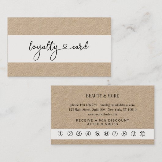 Loyalty 10 Nails Lashes Visitenkarte (Vorne/Hinten)