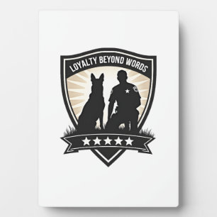 Loyalty Beyond Words Vintage K9 Polizeiabzeichen V Fotoplatte