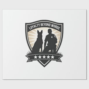 Loyalty Beyond Words Vintage K9 Polizeiabzeichen V Geschenkpapier