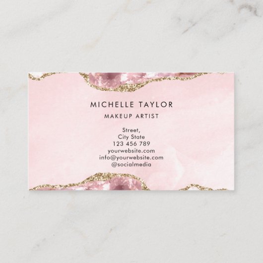 Loyalty Blush Pink Chic Modern Monogram Visitenkarte (Rückseite)