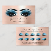 Loyalty Card 10 Makeup Lashes Blue Rose Treuekarte (Vorne/Hinten)