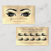 Loyalty Card 10 Makeup Lashes Glas Gold Treuekarte (Vorne/Hinten)