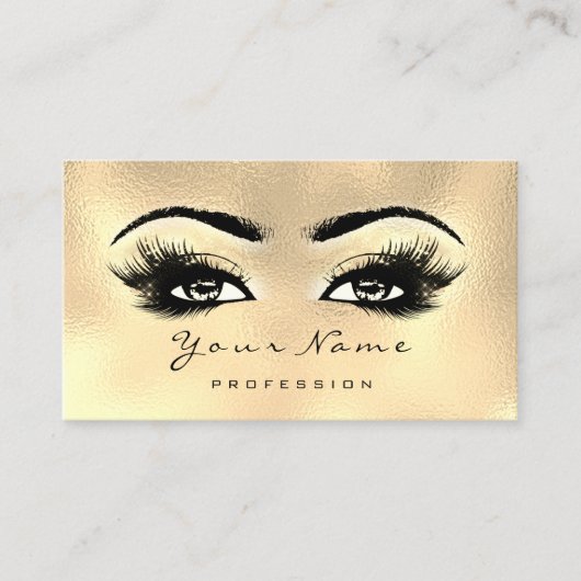 Loyalty Card 10 Makeup Lashes Glas Gold Treuekarte (Vorderseite)