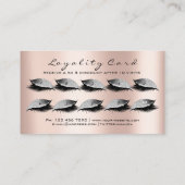 Loyalty Card 10 Makeup Lashes Grau Rose Treuekarte (Rückseite)
