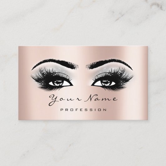 Loyalty Card 10 Makeup Lashes Grau Rose Treuekarte (Vorderseite)