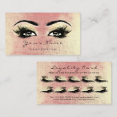 Loyalty Card 10 Makeup Lashes Peach Rose Treuekarte (Vorne/Hinten)