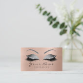 Loyalty Card 10 Makeup Lashes Pink Gray Treuekarte (Stehend Vorderseite)