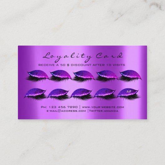 Loyalty Card 10 Makeup Lashes Treuekarte (Rückseite)