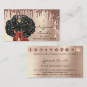 Loyalty Card 10 Punch Curly Friseur Girl Visitenkarte (Vorne/Hinten)