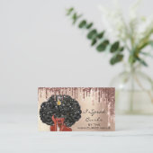 Loyalty Card 10 Punch Curly Friseur Girl Visitenkarte (Stehend Vorderseite)