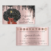 Loyalty Card 10 Punch Curly Friseur Rose Visitenkarte (Vorne/Hinten)