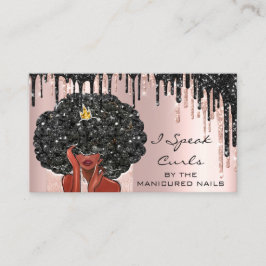 Loyalty Card 10 Punch Curly Friseur Rose Visitenkarte