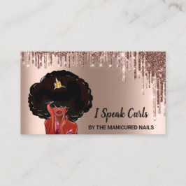 Loyalty Card 10 Punch Curly Hair Tropfen Burgund Visitenkarte