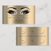Loyalty Card 6 Beauty Lashes Gold Makeust Künstler Treuekarte (Vorne/Hinten)