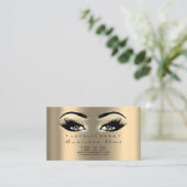 Loyalty Card 6 Beauty Lashes Gold Makeust Künstler Treuekarte (Stehend Vorderseite)