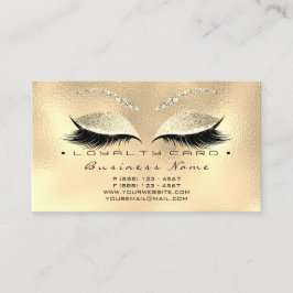 Loyalty Card 6 Beauty Salon Lash Gold Champaigne Treuekarte