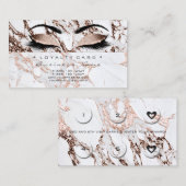 Loyalty Card 6 Beauty Salon Lash Kupfer Marmor Treuekarte (Vorne/Hinten)