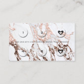 Loyalty Card 6 Beauty Salon Lash Kupfer Marmor Treuekarte (Rückseite)