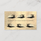 Loyalty Card 6 Beauty Salon Lash Makeup Brown Gold Treuekarte (Rückseite)