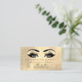 Loyalty Card 6 Beauty Salon Lash Makeup Brown Gold Treuekarte (Stehend Vorderseite)