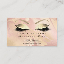 Loyalty Card 6 Beauty Salon Lash Rose Gold Marbell Treuekarte