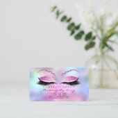 Loyalty Card 6 Beauty Salon Lashes Glitzer Pink Treuekarte (Stehend Vorderseite)