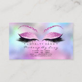 Loyalty Card 6 Beauty Salon Lashes Glitzer Pink Treuekarte (Vorderseite)