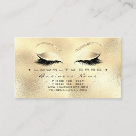 Loyalty Card 6 Beauty Salon Lashes Gold Glitzer V Treuekarte