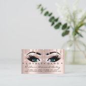Loyalty Card 6 Beauty Salon Lashes Rose Blue Tropf Treuekarte (Stehend Vorderseite)