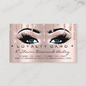 Loyalty Card 6 Beauty Salon Lashes Rose Blue Tropf Treuekarte (Vorderseite)